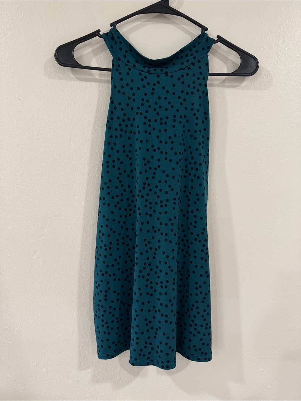 Banana Republic Teal and black polka dot halter top